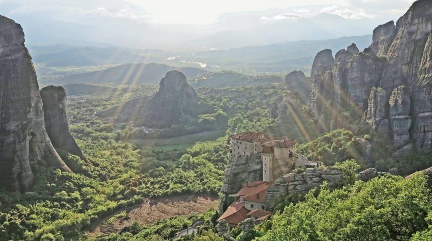 aerial photography of mountain
