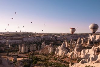 hot air balloons on air