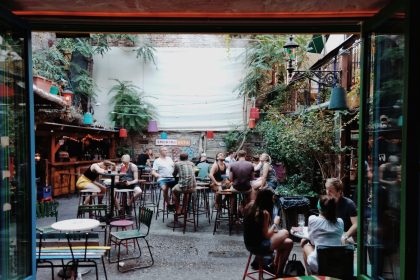 people sitting inside restaurant