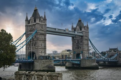 building, river, bridge